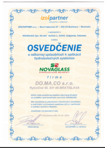 Certifikát Novaglass